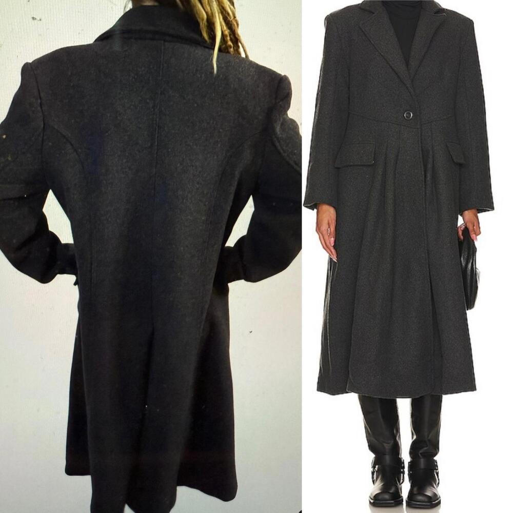 Women's Free People Victoria Flared Wool Long Trench Coat  - Medium M